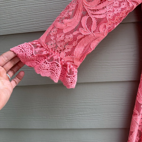 Dainty Jewels Women's Pink Blush Night In Paris Lace Dress Size M (B32) - Picture 6 of 9